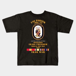 USS Porter - Shock and Awe 2003 - SVC OIF Kids T-Shirt